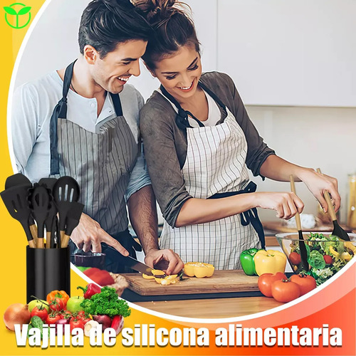 Juego de 12 utensilios de cocina Snowglad Silicona Espátulas Reposteria
