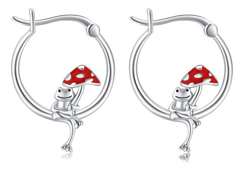 Pendientes De Aro De Rana De Plata De Ley 925, Pendientes De