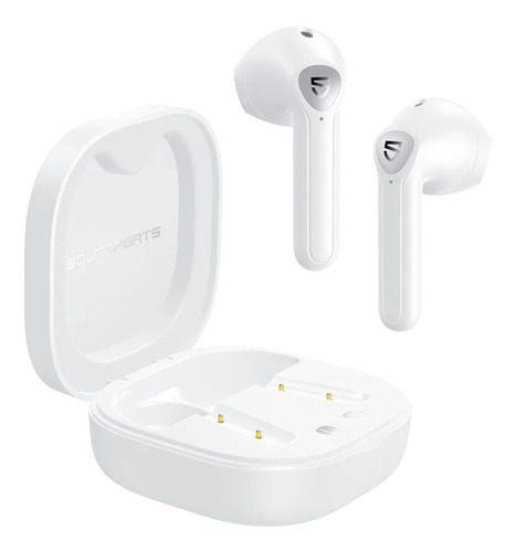 Auriculares in-ear gamer inalámbricos Soundpeats TWS TrueAir 2 white con luz LED