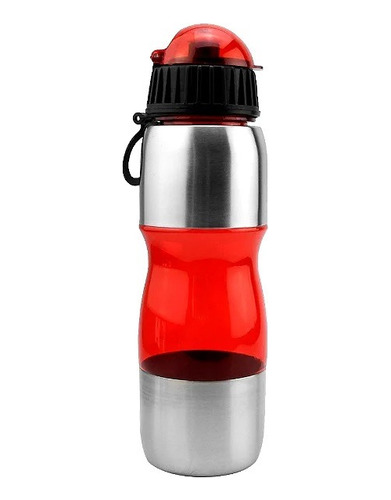 Squeeze Garrafa P/ Esporte 600 Ml - Aço Inox / Acrílico