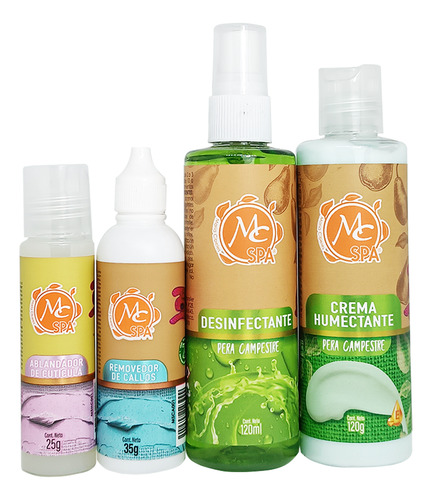 Kit Pro Spa. Humectantes, Exfoliante, Pedicure, 9 Pz Mc Spa Fragancia Pera Campestre