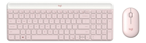 Kit Teclado Mouse Logitech Mk470 Inalambrico Usb Rosa