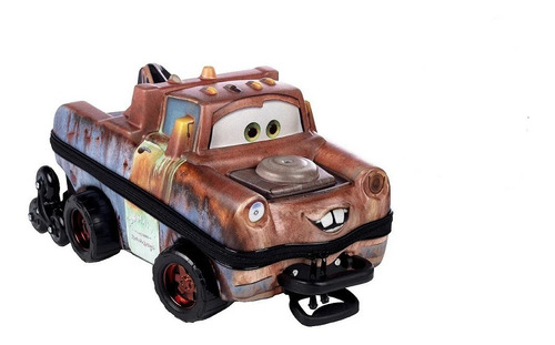 Mochila Escolar Cars Tow Mater Com 3 Rodinhas 3d Maxtoy