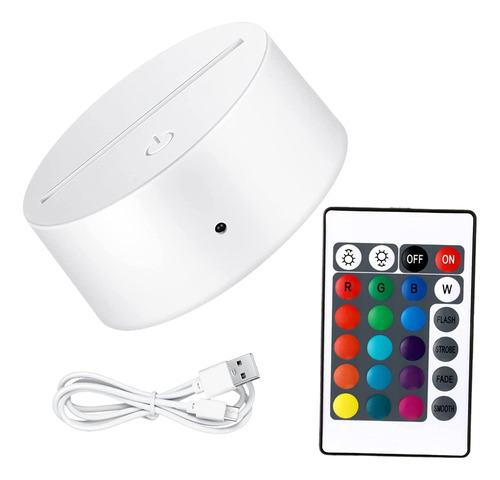 Base De Lámpara Led Nocturna De Colores, Blanco 16 Colores