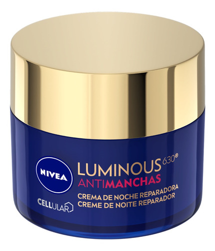 Imagen 1 de 6 de Antimanchas Crema de Noche Reparadora Nivea Luminous630 para todo tipo de piel de 50mL