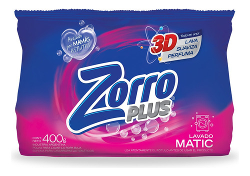 Detergente Polvo Zorro Clásico Be 400g