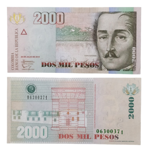 2000 Pesos 29 Julio De 2014 (error Número Caído)