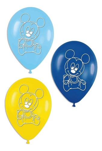 Globos Bombas Estampados X20u Mickey Bebe