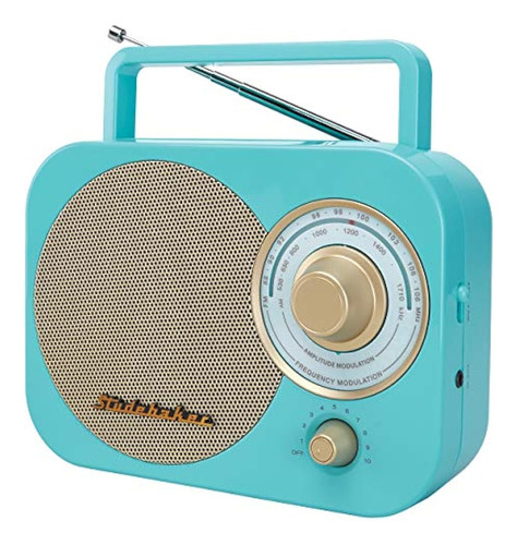 Radio Amfm Transportable Studebaker Radio En Color Cerceta T