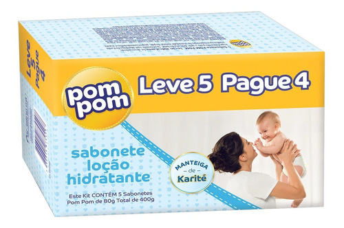 Imagem 1 de 4 de Sabonete Pom Pom Hidratante 80g Leve 5 Pague 4