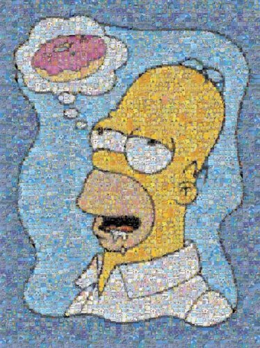 Simpsons Fotomosaico Homero Con Donut Rompecabezas 1000 Piez