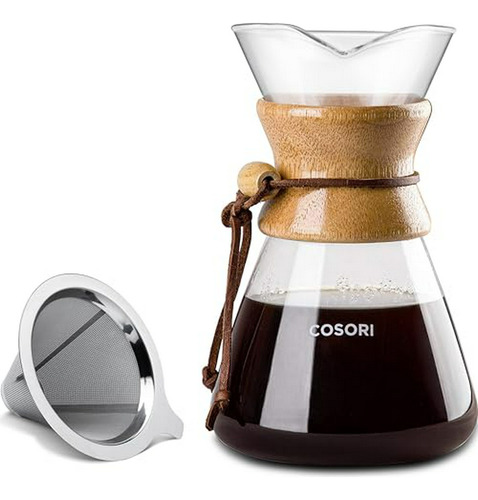 Pour Maker, Cafetera De Vidrio De 34 Onzas Y Cafetera Con Fi