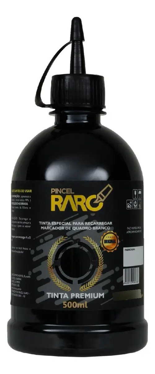 Tinta Preta Recarga Pincel Quadro Branco Durabilidade 500ml Tinta Preto Exterior Preto