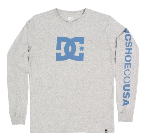 Imagen 3 de 3 de Remera Ml Star Dcshoecousa (gri) Dc