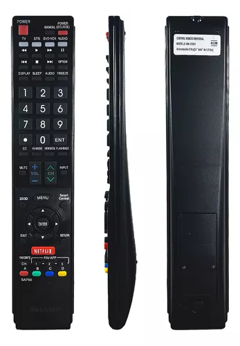 Control Remoto para Sharp Aquos Smart Tv 6b118wj Ga841wjsa SHARP Control  Remoto para Sharp Aquos Smart Tv 6b118wj Ga841wjsa