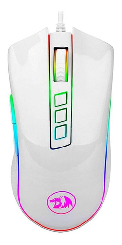 Imagem 1 de 8 de Mouse Gamer Cobra Lunar White Chroma Rgb 10000dpi M711w