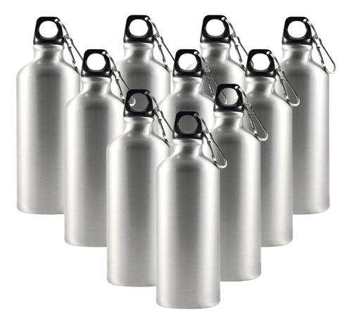 Botella Plata De Aluminio 400 Ml Para Sublimar 10 Pack 