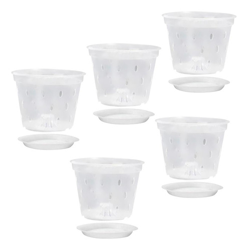 Qmx Macetas Para Orquídeas Con Con Platillo De 5 Pulgadas