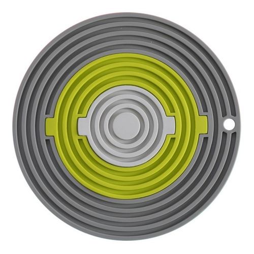 Salvamantel Papu Baby 3 En 1 De Slicon Porta Ollas Calientes Color Verde/Gris