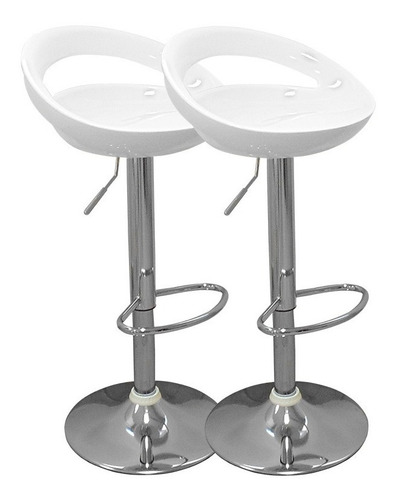 Banquetas Altas X2 Desayunador Cocina Taburete Barra Mora Color Blanco