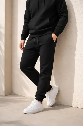 Calça Moletom Masculina Voker Jogger Forrada Com Bolsos Preto G