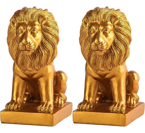 Lion Book Ends For Home Decorative 2 Golden Bookends Bookcas