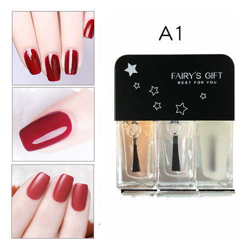 Set De Esmaltes De Uñas Tricolores Con Lentejuelas