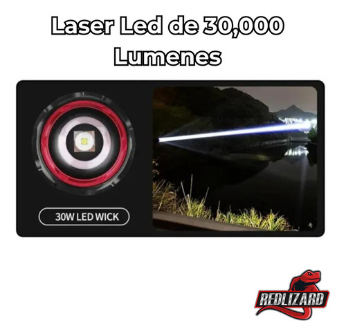 Lampara Recargable Ultra Potente 30,000 Lumenes Laser Led