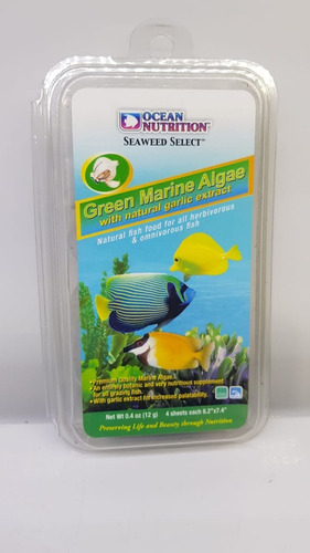 Ocean Nutrition Green Marine Algae Alimento Natural Para Peces Herbívoros 12gr Algas Verdes Con Ajo