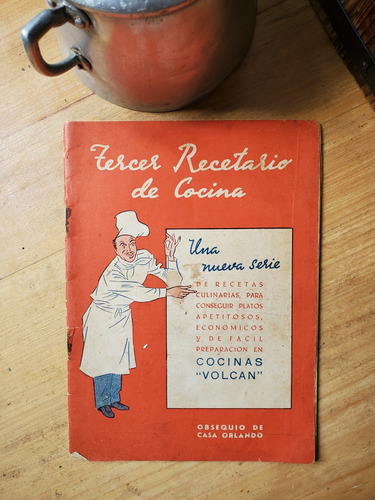 Antiguo Recetario Cocinas Volcán Obsequio Casa Orlando 1942