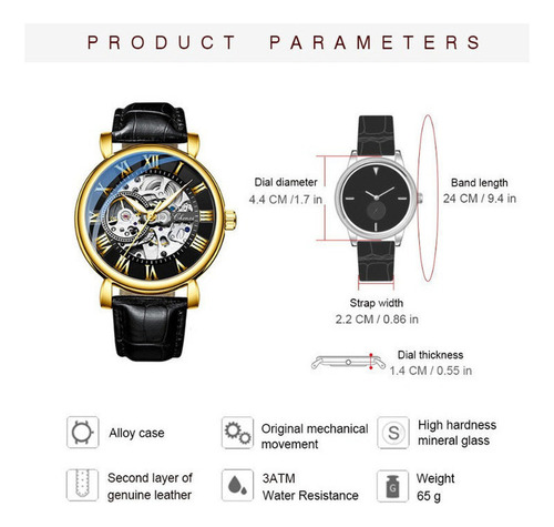 Reloj Mecánico Chenxi Con Números Romanos Luminosos
