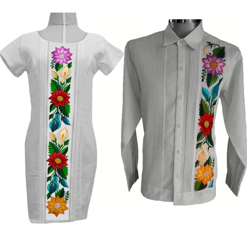 Duo Guayabera Y Vestido Alcatraz Negro. Mayakim