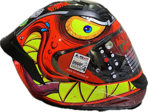 Casco Integral Moto Ls2 352 Rookie Rampage Spoiler Brillo