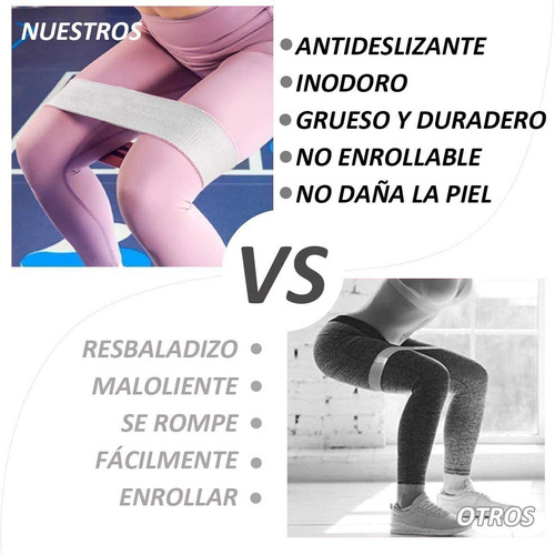 Imagen 6 de 9 de Bandas De Resistencia Elasticas Fitness Set De 3 Colores