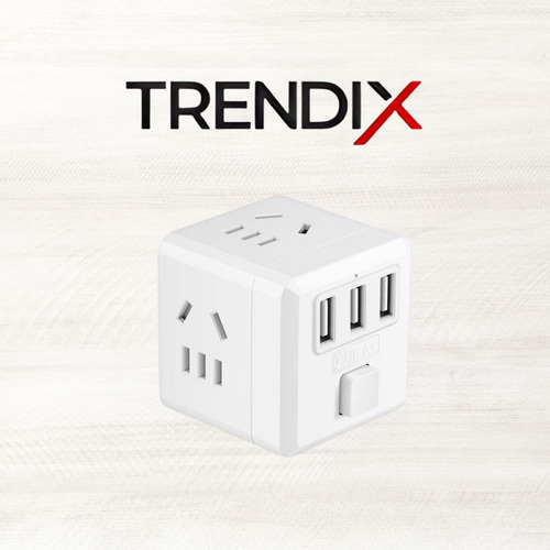 Enchufe Universal Adaptador Cubo 3 Tomas + 3 Usb