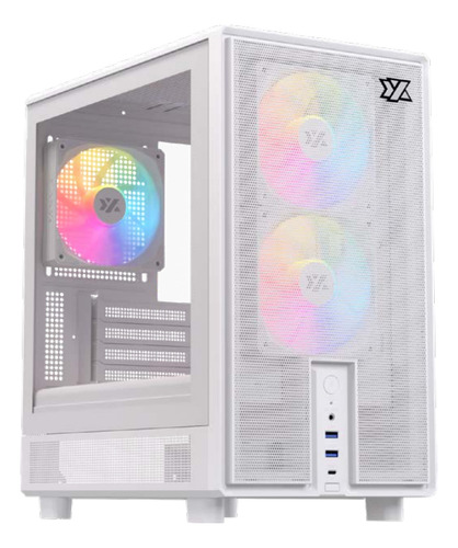 Gabinete Xyz Atom White 3 Argb Fans Controller Mesh Usb C