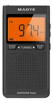 Comprar Maoye Fm Weather Alert Radio Transistor Portátil Noaa Radio Con Mejor Recepción Operado Por 2 Pilas Aaa Gran Pantalla Digital Estéreo Auricular Jack Ajuste De Tiempo Radio De Bolsillo (negro) Negr