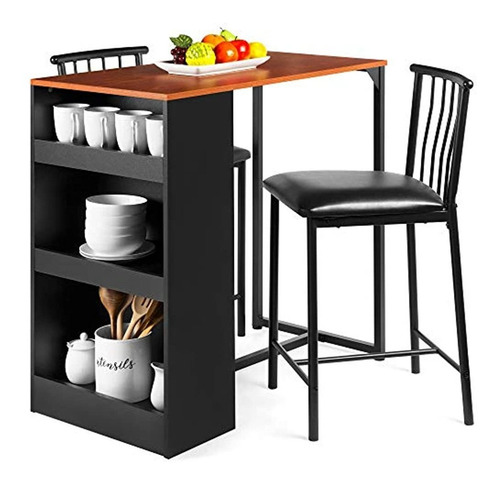 Best Choice Products Juego De Mesa De Comedor De Madera De 3