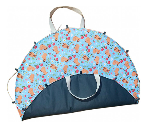 Playmat De Juego Para Bebés Impermeable Y Acolchada Bolso Carpincho Celeste