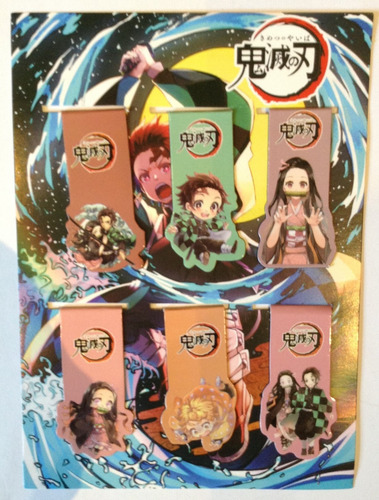 Imagen 3 de 5 de Marcapáginas Clip Magnético Kimetsu No Yaiba Kawaii