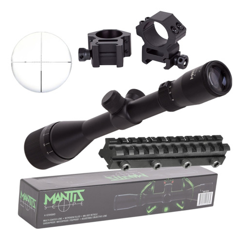 Mira Caza Telescopica Mantis 4-12x40 Riel Anilletas Utg Xc C