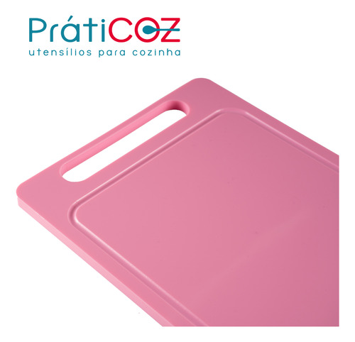 Tábua Placa Corte Polietileno 24 X 17 X 0,8 Cm Rosa