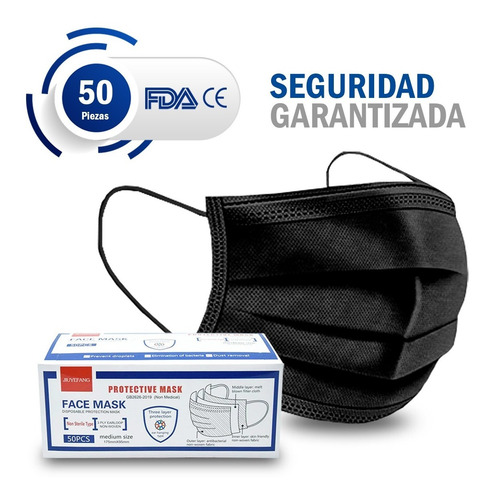 Imagen 1 de 9 de Cubrebocas Tricapa Termosellado Mascarilla Plisado 50 Piezas