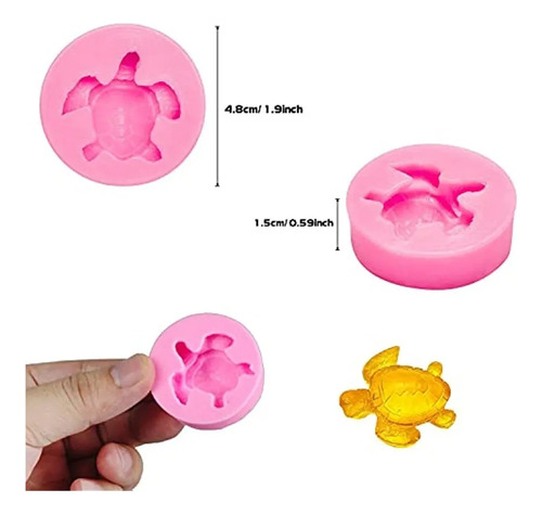 10pcs Molde Resina Tortuga Marina Molde Silicona 3d Animales