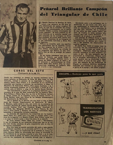 Peñarol Gira Chile, Nota Revista Fútbol Déc 50, Ncr06