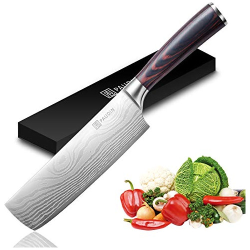 Paudin Nakiri - Cuchillo De Cocina Afilado Para Carne Y Verd