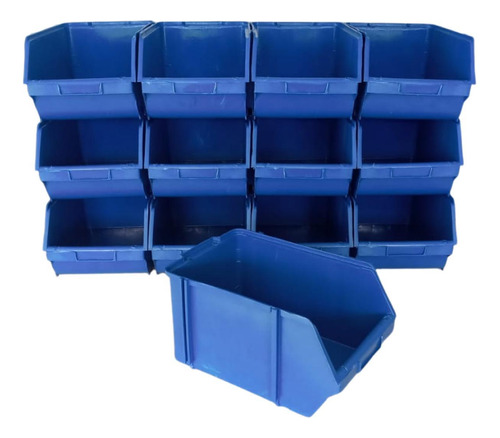 Caixa Gaveta Plastica Bin Azul Empilhavel Num 7