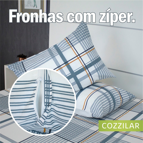 2 Fronhas 200 Fios 80%algodão 20%poliéster C/zíper Oferta