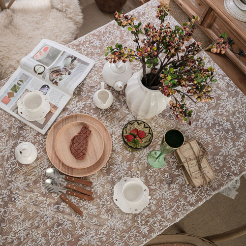 Mantel Rústico Para Mesa De Café Con Forma De T, Diseño De E