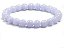 Pulsera De Ágata De Encaje Azul Natural Para Hombre Y Mujer,